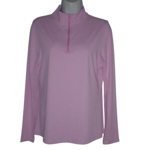 X by Gottex Top Womens S 1/4 Zip Mesh Sleeve Golf Active Athletic Travel Golf